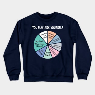 80's Music Retro Lyrics, You May Ask Yourself Pie Chart Crewneck Sweatshirt